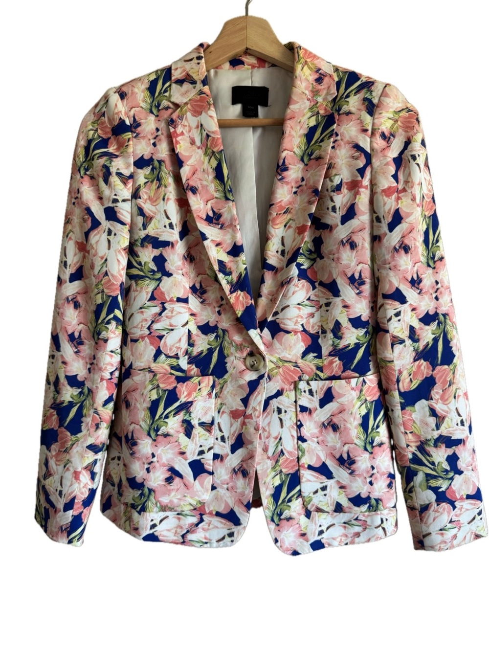 J. Crew Collection 100% Silk Pink Floral Blazer